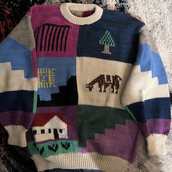 Handmade Sweaters - Artistic Patchwork Women's Sweater